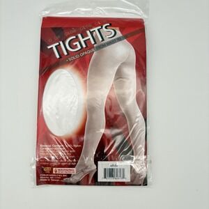 White Opaque Tights Queen Size By Forum Novelties Fits 150-220lbs
